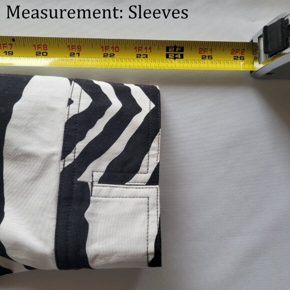 Patrick Christopher Black & White Geometric Open Front Lined Jacket (Size 2X) - Picture 13 of 14